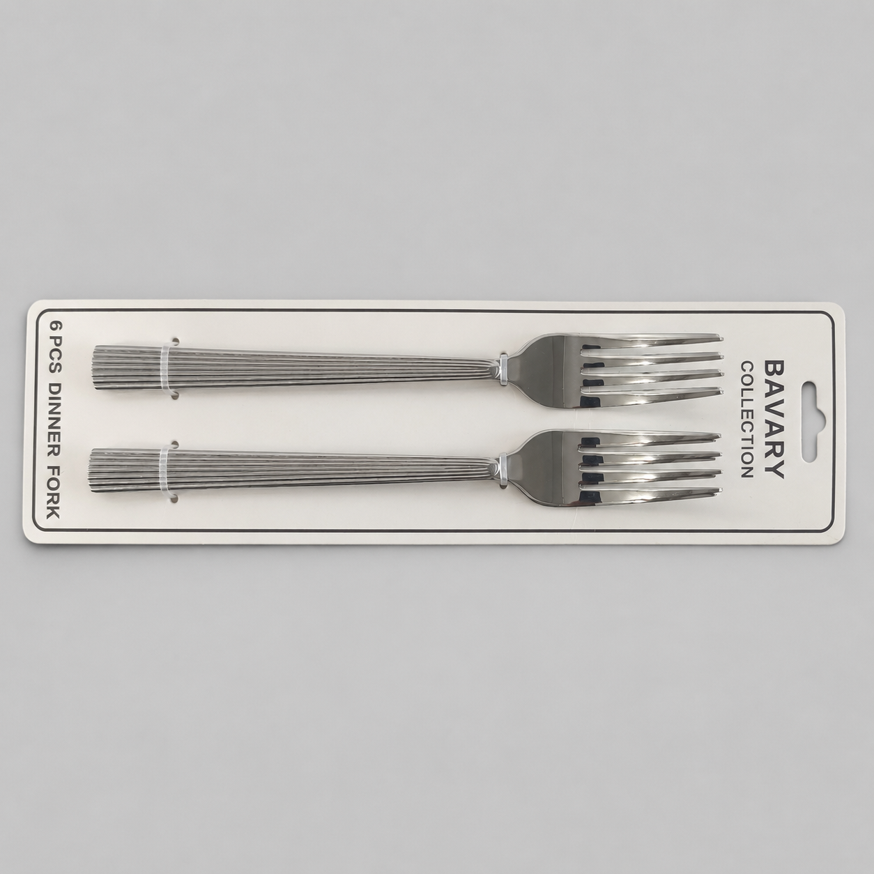🍴 Set de 6 Tenedores de Mesa con Mango Texturizado – Acabado Plateado
