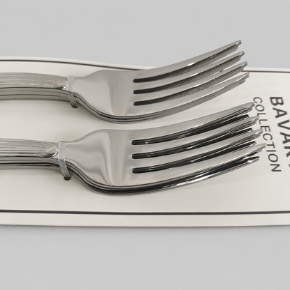 🍴 Set de 6 Tenedores de Mesa con Mango Texturizado – Acabado Plateado