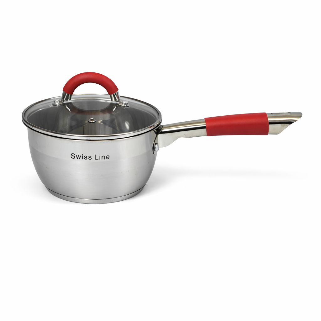 🥘 Batería de Cocina Swiss Line 12 Piezas Acero Inoxidable – Set Completo con Tapas de Vidrio