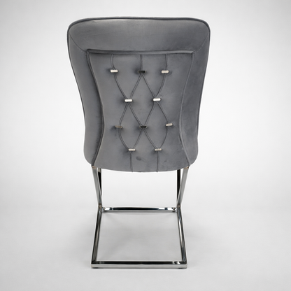 🩶✨ Clower 05 Chair in LIGHT GREY (Pearl / Soft Smoke) with Chrome Base ✨🪞