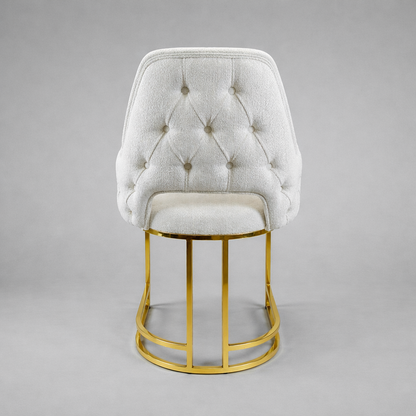 👑✨ Viyana 02 Chair in IVORY / LIGHT CREAM with Gold Base — Modern Luxury ✨💛