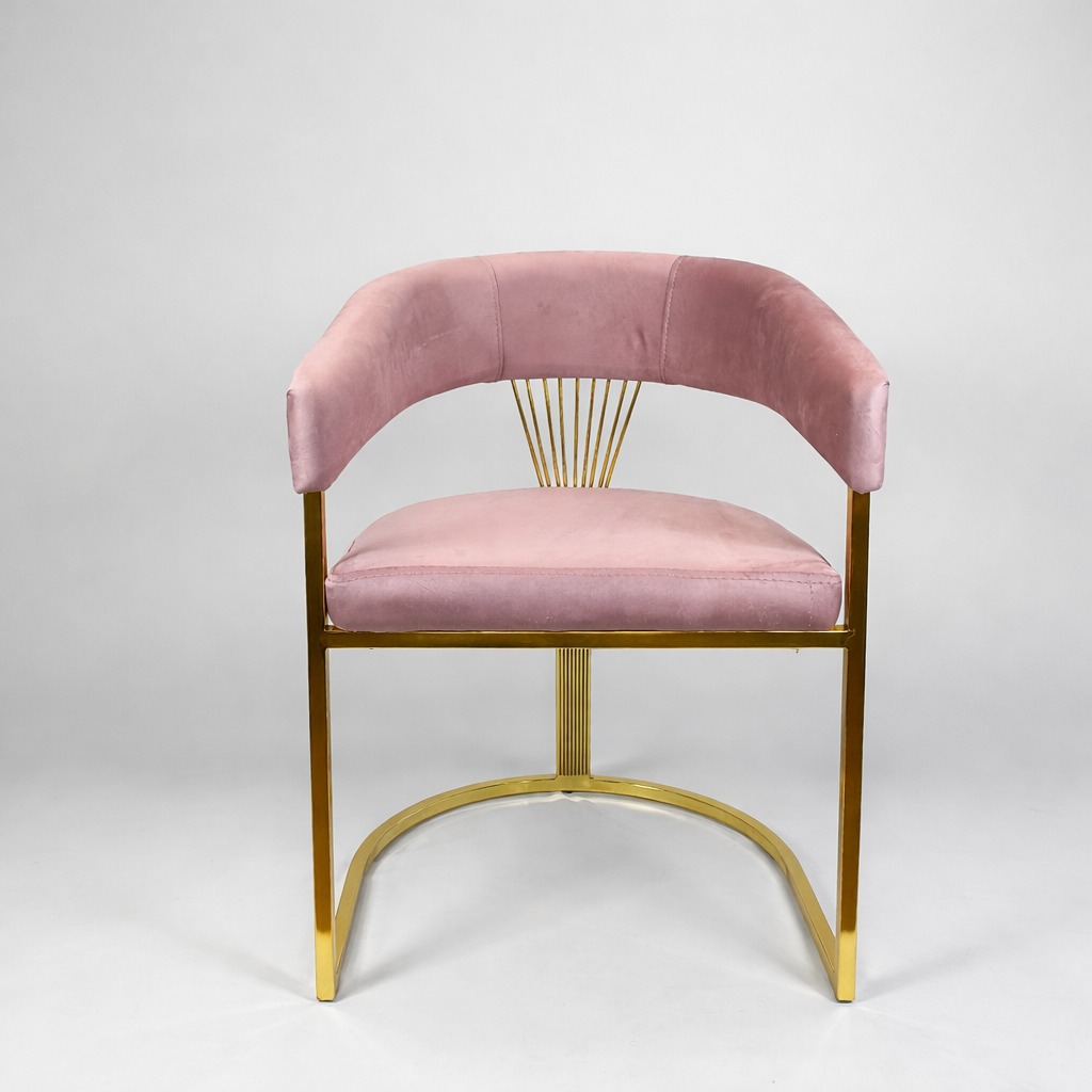 💗✨ SERGIO 12 Chair in PALE PINK / BLUSH with Gold Base — Glam Premium ✨💛