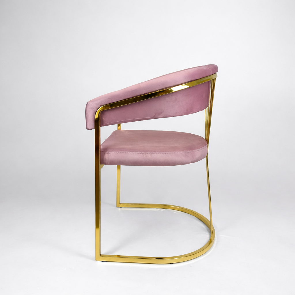 💗✨ SERGIO 12 Chair in PALE PINK / BLUSH with Gold Base — Glam Premium ✨💛