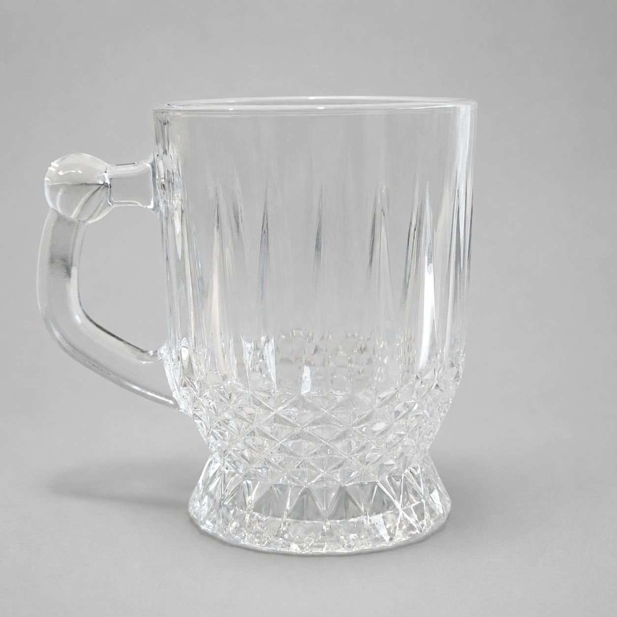 ☕ Set de 6 Tazas de Vidrio Transparente con Relieve Elegante