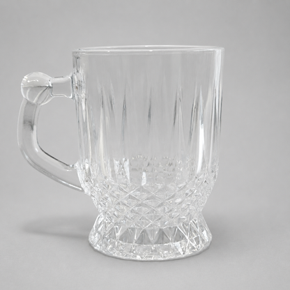 ☕ Set de 6 Tazas de Vidrio Transparente con Relieve Elegante