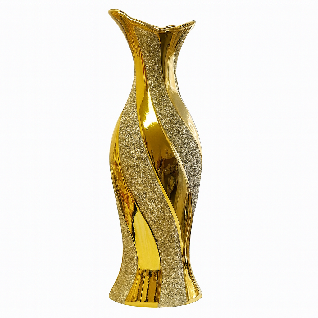 🏺 Jarrón Decorativo Dorado con Brillo – Elegancia y Estilo Moderno para el Hogar ✨
