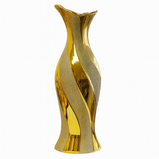 🏺 Jarrón Decorativo Dorado con Brillo – Elegancia y Estilo Moderno para el Hogar ✨