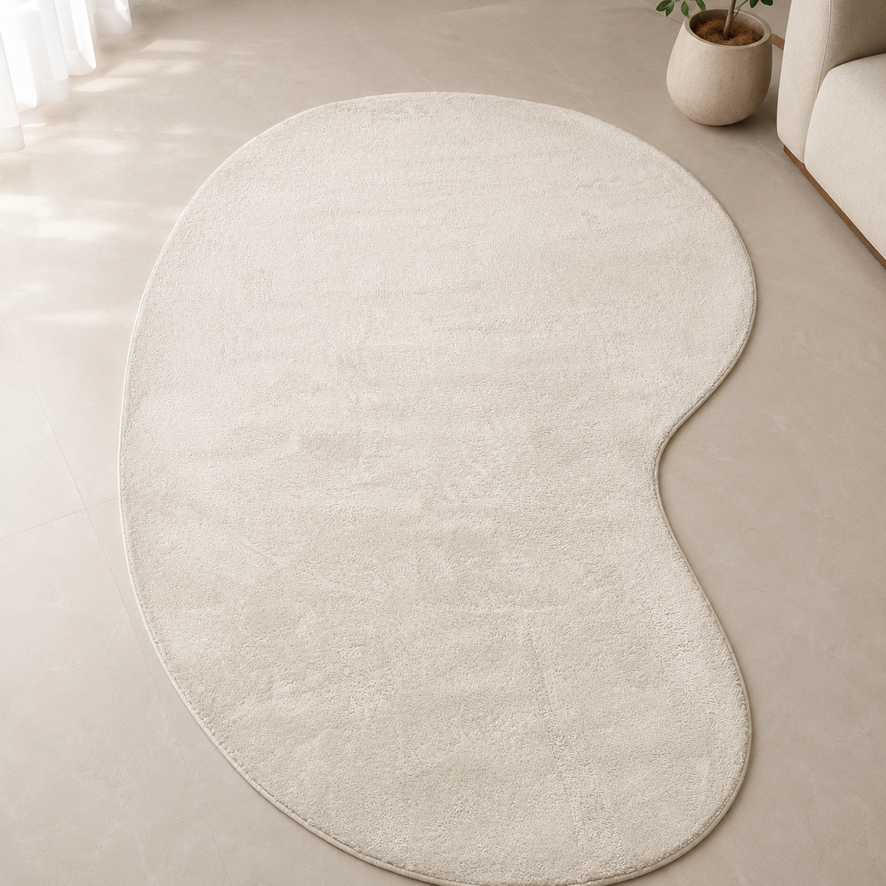 Alfombra Alzalux Super Soft 160x230 cm – Diseño Orgánico en Crema, Beige o Negro