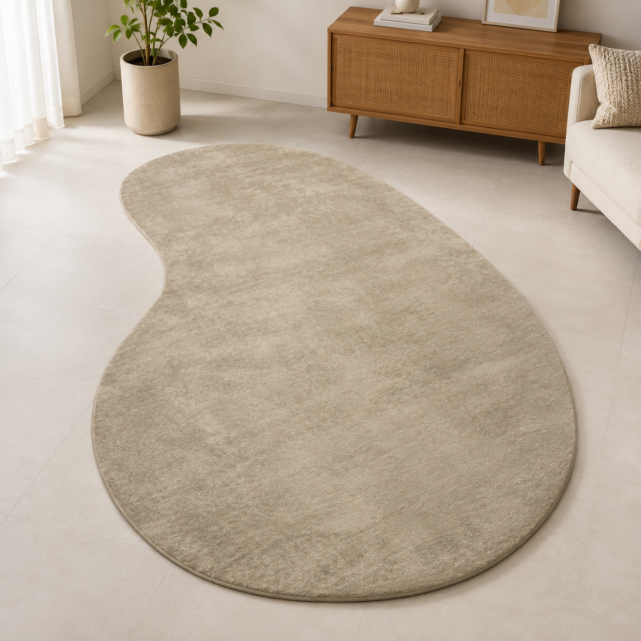 Alfombra Alzalux Super Soft 160x230 cm – Diseño Orgánico en Crema, Beige o Negro