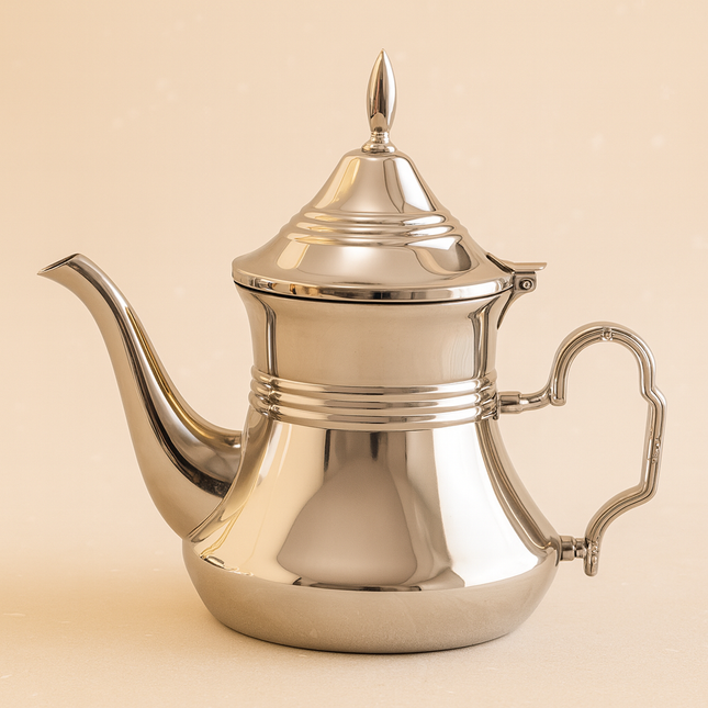 Bule árabe em aço inoxidável – Design tradicional para chá marroquino