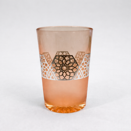 Set of 12 Moroccan Glass Cups, Assorted Colors with Geometric Design