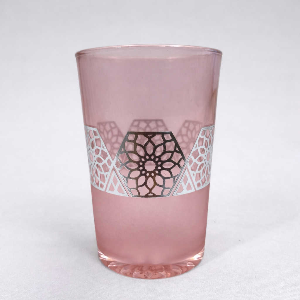 Set de 12 Vasos Marroquíes de Vidrio Colores Surtidos con Diseño Geométrico