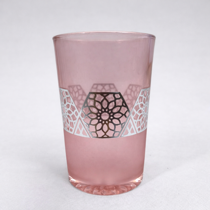 Set de 12 Vasos Marroquíes de Vidrio Colores Surtidos con Diseño Geométrico