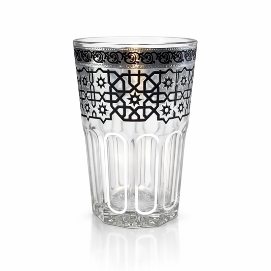 Set de 12 Vasos de Vidrio Estilo Marroquí con Diseño Geométrico – 250 ml