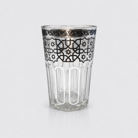 Set de 12 Vasos de Vidrio Estilo Marroquí con Diseño Geométrico – 250 ml