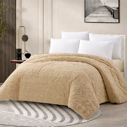 Edredón Modelo AROS – 230 x 250 cm - COLOR CREMA