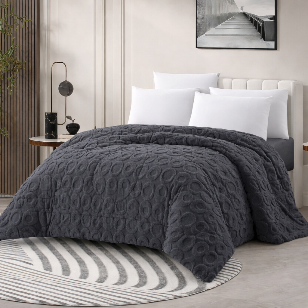 Edredón Modelo AROS – 230 x 250 cm - COLOR GRIS