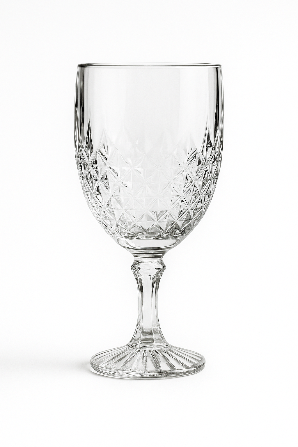 Juego de 12 Copas de Vidrio Tallado – Estilo Vintage para Agua, Vino y Refrescos