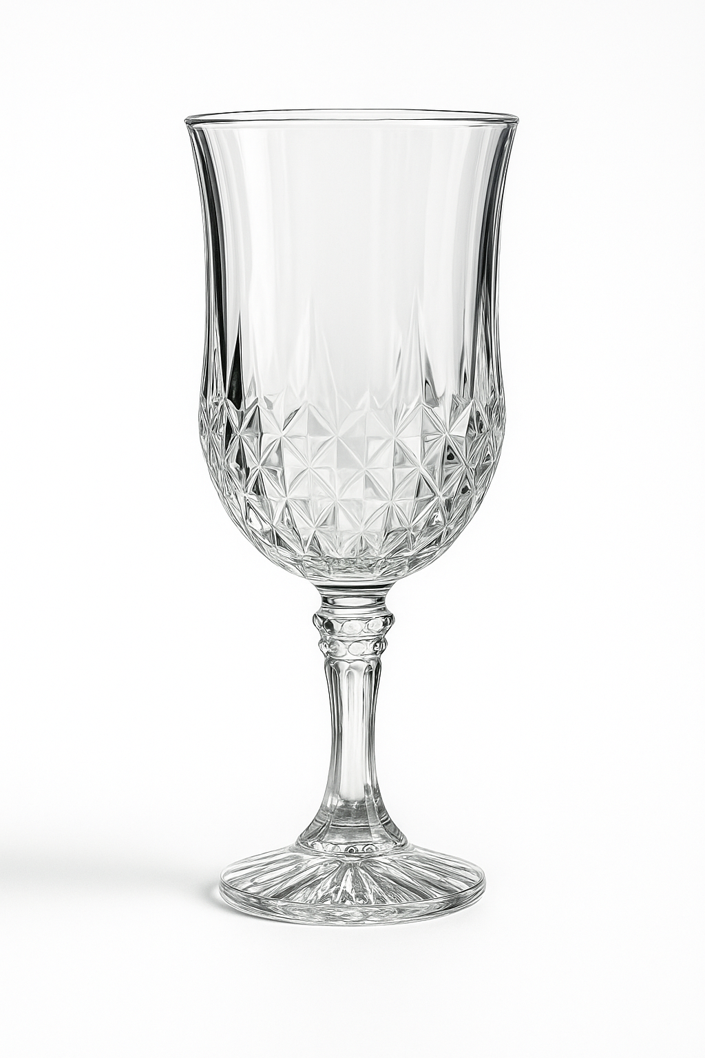 Juego de 12 Copas Altas de Vidrio Tallado – Estilo Vintage