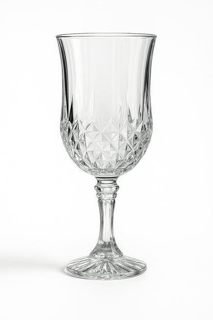 Juego de 12 Copas Altas de Vidrio Tallado – Estilo Vintage