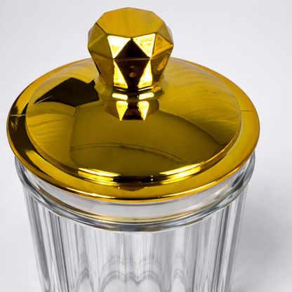 Set de Frascos de Plástico con Tapa Dorada Hermética – 3 Tamaños