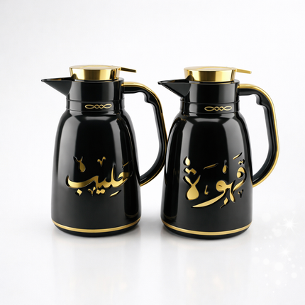 Set of 2 jug-type thermoses (Black + Gold) ✨ 