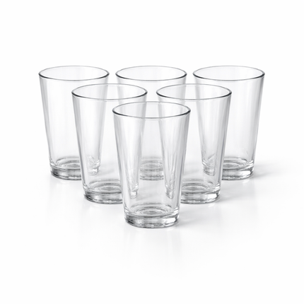 Hayati Glasses – Set of 6 Elegant Clear Glass Tumblers 13cl