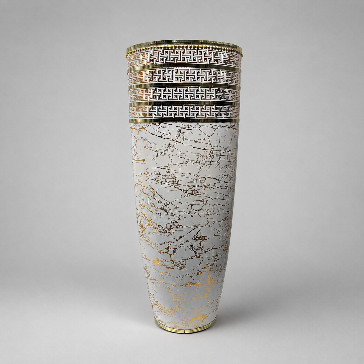 Jarrón Decorativo Elegante Blanco y Dorado – Diseño Alto de Estilo Lujo 1 metro