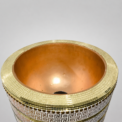 Jarrón Decorativo Elegante Blanco y Dorado – Diseño Alto de Estilo Lujo 1 metro