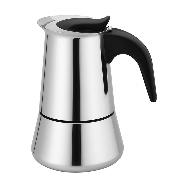 ☕ Cafetera Italiana de Acero Inoxidable — Disponible en 2 y 10 tazas