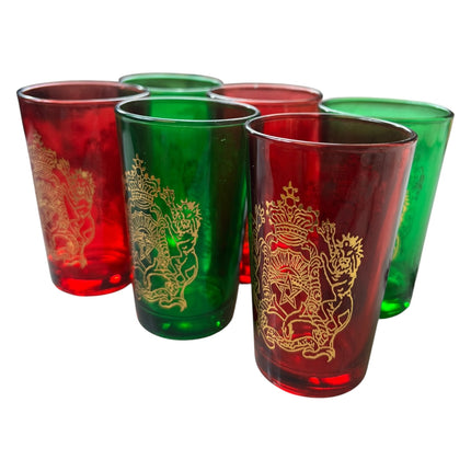 Pack de 6 Vasos de Té Árabes de Cristal 120 ml — Diseño Real con Detalles Dorados 🕌