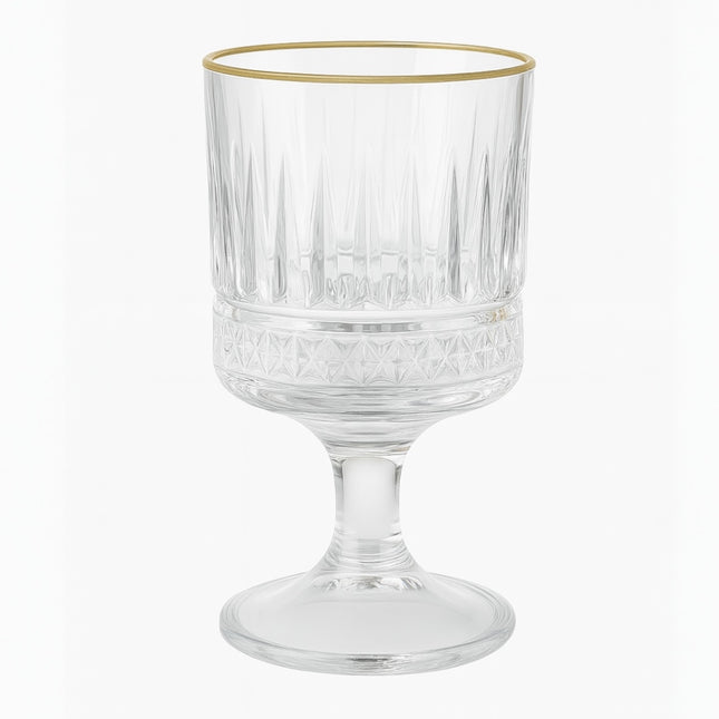 Conjunto de 6 copos de cristal com banho de ouro