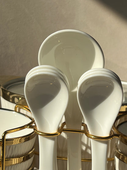 Set de 6 Cuencos de Cristal con Plato – Alta Calidad (12 Piezas)
