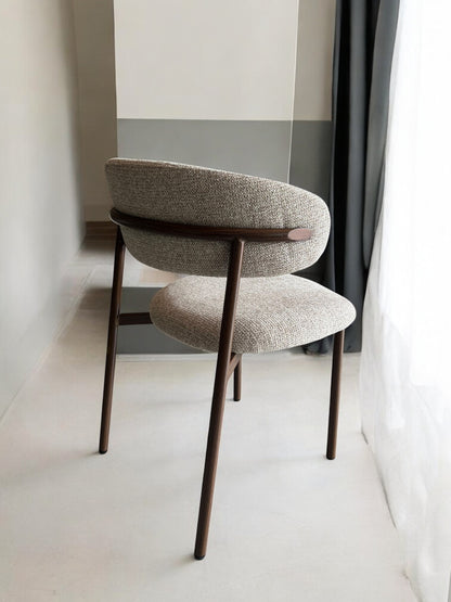 Silla madera DT-KC005 Tela Mocha Marrón Patas Madera Lapacho