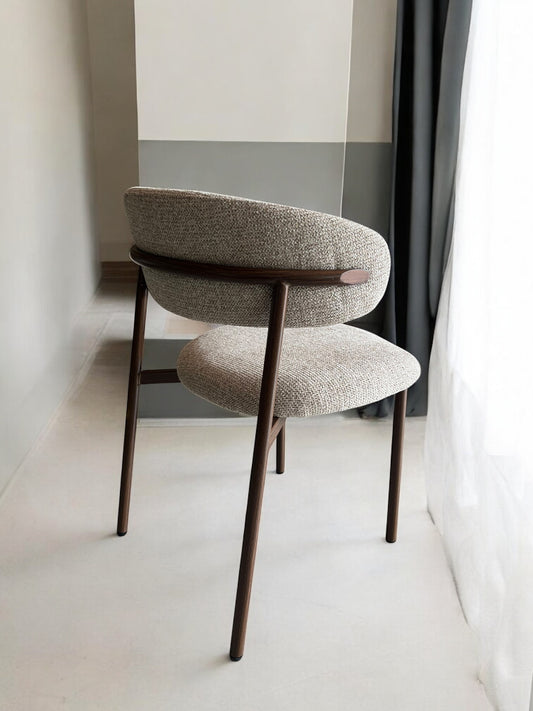 Silla madera DT-KC005 Tela Mocha Marrón Patas Madera Lapacho