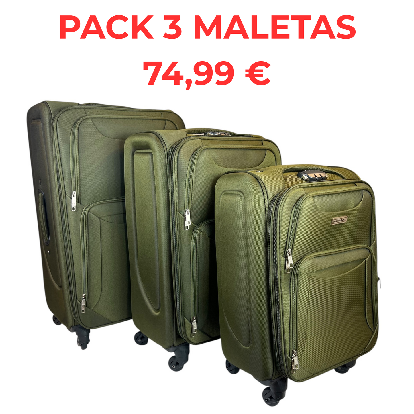 ✈️ Pack de 3 Maletas Resistentes y Elegantes – Viaja con Estilo y Seguridad - COLOR VERDE
