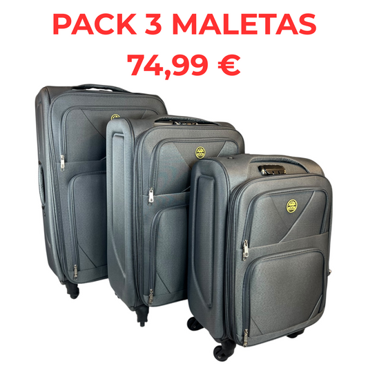 ✈️ Pack de 3 Maletas Resistentes y Elegantes – Viaja con Estilo y Seguridad - COLOR GRIS