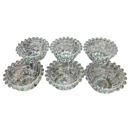 Set de 6 bowls de vidrio transparente de 10 cm con diseño de burbujas