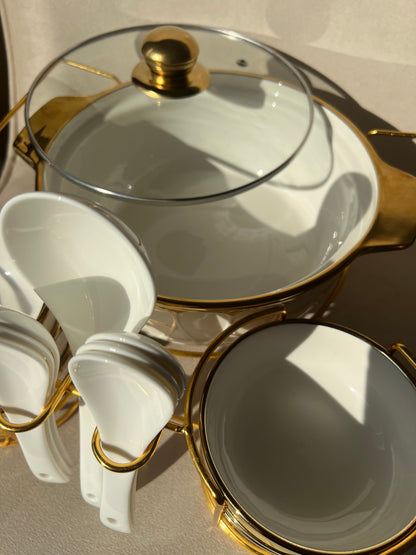 Set de 6 Cuencos de Cristal con Plato – Alta Calidad (12 Piezas)