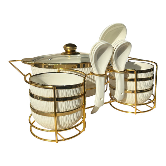 Set de 6 Cuencos de Cristal con Plato – Alta Calidad (12 Piezas)