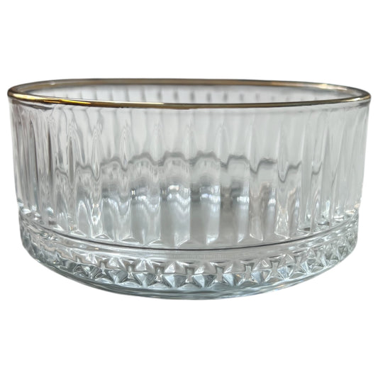 Cuenco de Cristal con borde dorado