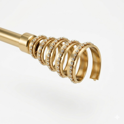 Varão de Cortina Extensível 160-310 cm com Ponteira Espiral Decorativa Brilhante – Dourado ✨