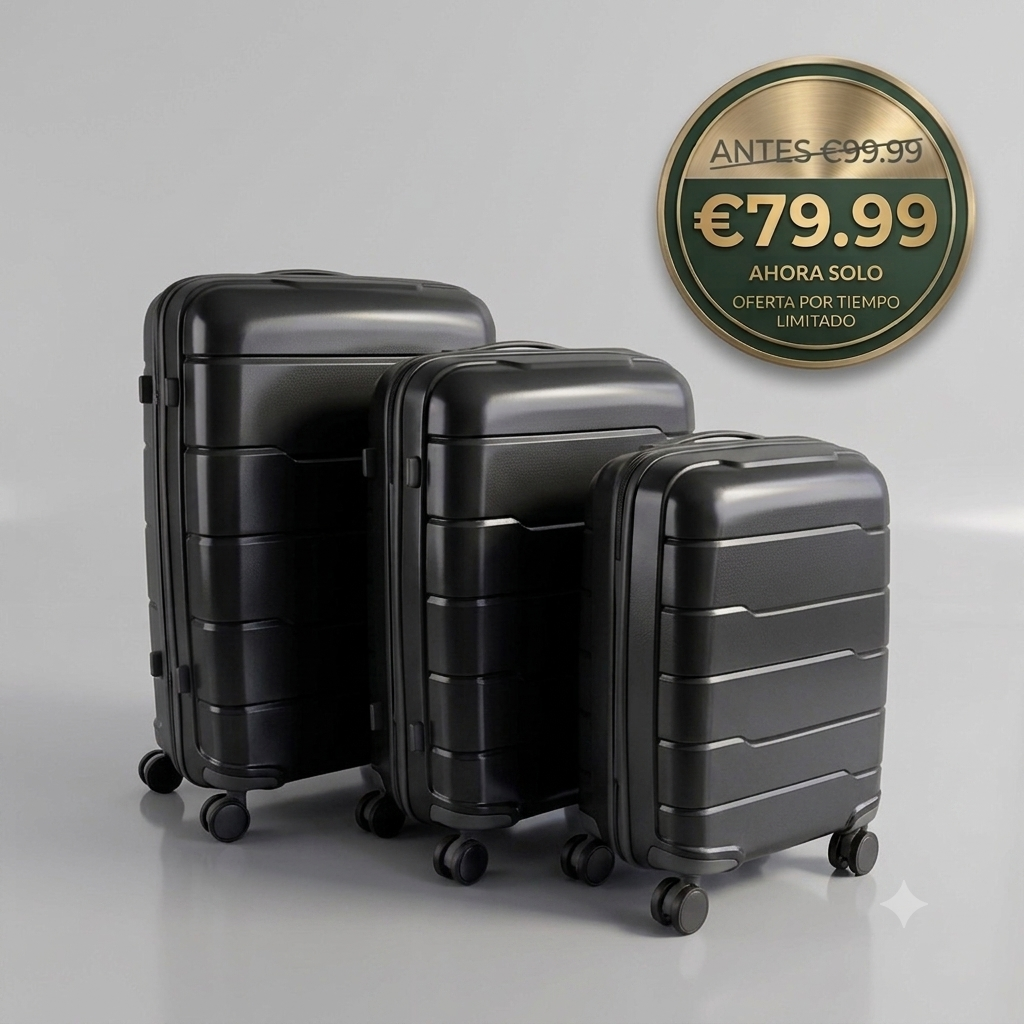 Set de Maletas de Viaje Rígidas Premium (Juego de 3 Piezas)