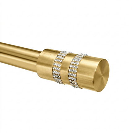 Barra de Cortina Extensible 160-310 cm con Remate Cilíndrico Decorativo Brillante – Dorado ✨