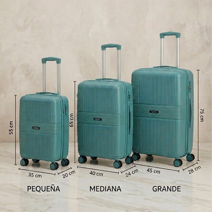 Maleta Resistente y Elegante – Viaja con Estilo y Seguridad - AZUL VERDE