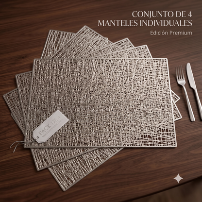 PACK X4 Manteles Individuales Decorativos con Diseño Entrelazado