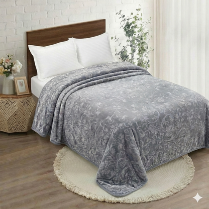 🛏️✨ Manta Súper Suave de Lujo HOME Deluxe 222x240 cm –  5kg – 100% Poliéster – Gramaje  g/m² - COLOR GRIS