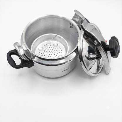 Olla a Presión Schleizer de Acero Inoxidable con Cestillo Vapor 8L