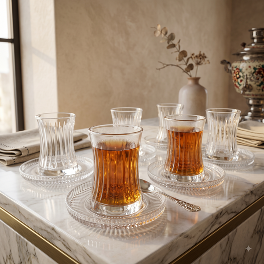 Juego de Vasos de Té Transparente - 6 Unidades