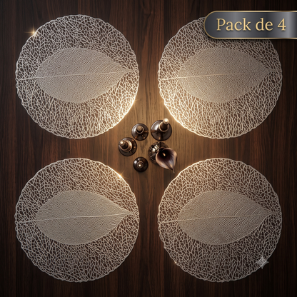 PACK X4 Manteles Individuales Decorativos con Diseño Entrelazado - 38,5cm
